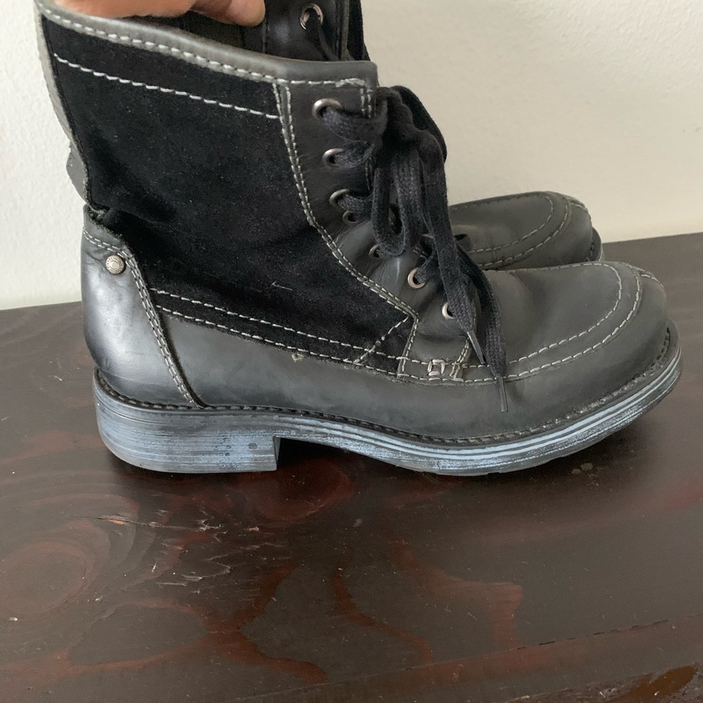 Diesel Black Leather and Suede Boots